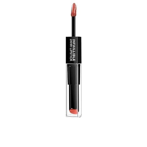Image of L'Oreal Paris Lipstick, Infallible 2 Step 24hr Lip Color with Hyaluronic Gel Colour Booster Balm for Vivid High Shine Colour, Transfer-Free Opaque Finish Lasting up to 24 Hours, 312 Incessant Russet