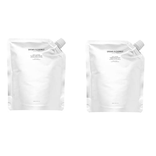 Image of Grown Alchemist Body Cleanser and Body Cream Duo, 500 ml Pack of 2 Refill - Organic Wash, Sensitive Exfoliating and Deeply Hydrating Moisturiser, Sooth Dry Skin, Firming, Skin Tightening Cream