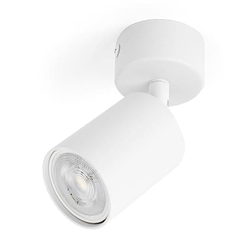 Image of Integral LED Siena Single GU10 LED Spotlight | Modern Indoor Ceiling Light Fitting | Adjustable and Rotatable | Ideal for Living Room, Bedroom, Kitchen and Dining Room – Premium Matt White Finish