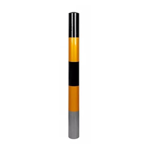 Image of LYFHYSDSP Safety bollard for Metal, Buried bollard post Post, Traffic delineator posts, for Parking Lots, Sidewalks, Bike Paths(Black,1m/3.2ft)