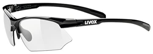 Image of uvex Sportstyle 802 V - Sports Sunglasses for Men and Women - Self-Tinting Lenses - Anti-Fog Technology - Black/Smoke - One Size