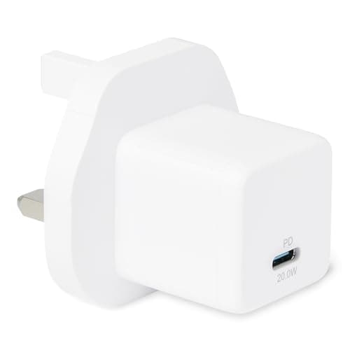 Image of Amazon Basics Fast Charging USB C Nano GaN Wall Charger, 20W 1-Port PD 3.1 for Tablets Phones, White