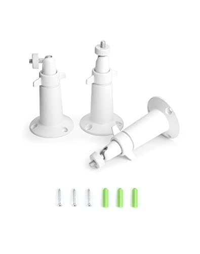 Image of QWORK® Pack of 3 Camera Wall Mounts, White, 360° Adjustable, Suitable for Arlo, Arlo Pro, Arlo Light, Arlo Go