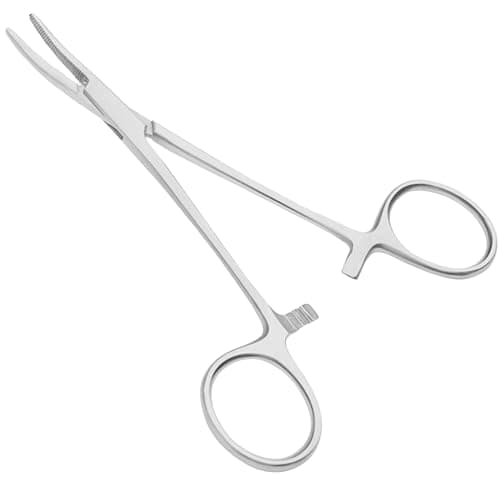 Image of Fishing Forceps Dog Hemostat Forceps Scissors Ear Hairs Tools Locking Pliers Stud Ball earings Holder Dog Ear Hair Grooming Tweezers Forceps (5 Inches Curved)