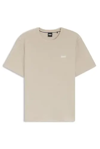 Image of BOSS Mens Structured T-Shirt Short Sleeve Cotton Light Beige M