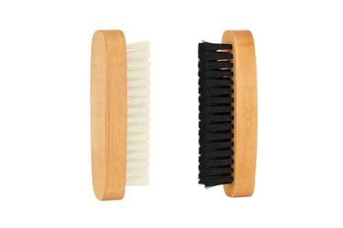 Image of Shoe Brush Set shoe polish brushes Soft Stiff Bristle Applicator Buffing Brush for Leather Shoes Boots Accessories traditional Wooden Handle Shine Brush Kit for Polishing Cleaning Conditioning (2pc)