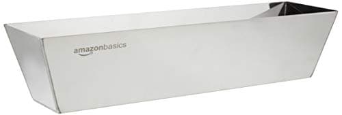Image of Amazon Basics Stainless Steel Rectangular Mud Pan 35.56 cm Long, Silver