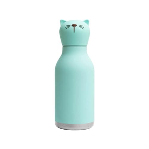 Image of Asobu Bestie Cat Leakproof Stainless Steel Bottle for Kids Flip Straw Lid 500 ml