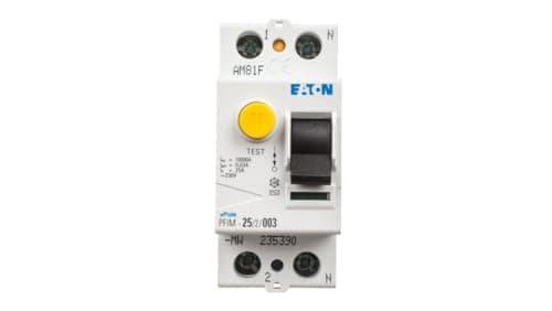 Image of Eaton PFIM-25/2/003-MW 2P 25A 30mA Automatic Wi-Fi 2-Way DIN Rail Mount Push Button Metal Contact Solid-State Screw Terminal Electronic Switch