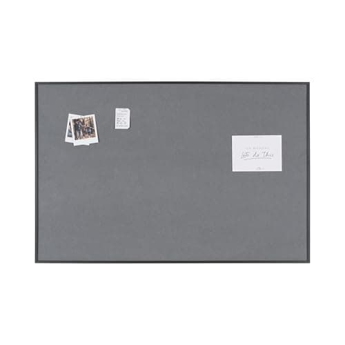 Image of Bi-Office New Basic Grey Felt Notice Board, 89 x 59 cm, Black Pine Frame