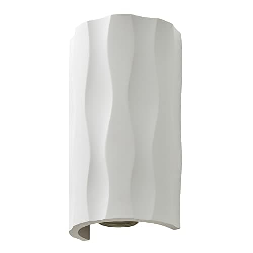 Image of LITECRAFT Kilda Up & Down Paintable Plaster Curved GU10 Wall Light - White
