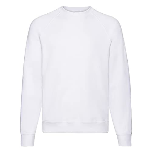 Image of Fruit of the Loom Raglan Sweatshirts in 12 Colours and Sizes S, M, L, XL and XXL White (White), XXL