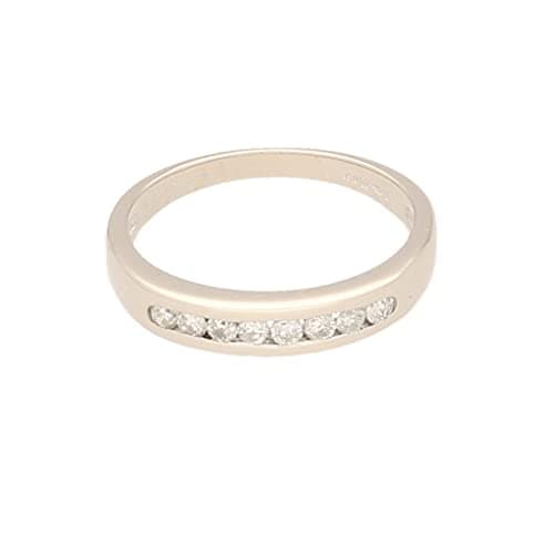 Image of Women's 18Carat White Gold 0.15ct Diamond Channel Set Eternity Ring (Size H 1/2)3mm Wide | Luxury Ladies Ring