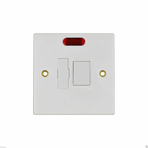 Image of 13A Wall Switch Fused Connection Unit Switched Spur with Neon Indicator - Standard Square White