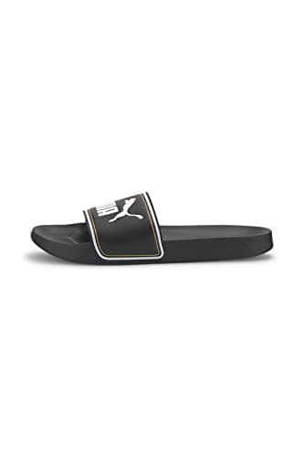 Image of PUMA Unisex Leadcat FTR Slide Sandal, Puma Black-Puma Team Gold-Puma White, 8 UK