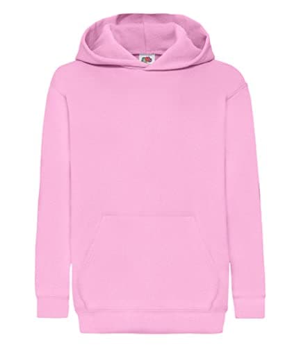 Image of Fruit of the Loom Unisex Kids Pull-over Classic Hooded Sweat, Light Pink, 5-6 Years (Manufacturer Size:26)