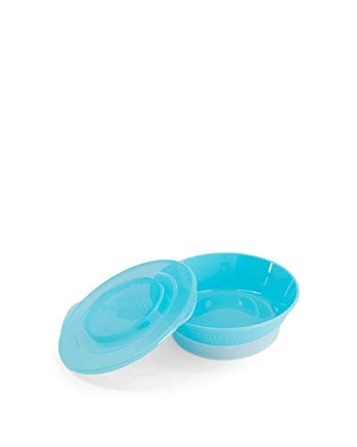 Image of Twistshake Baby Bowl with Airtight Lid | BPA-Free | 6 Month+ Feeding Plate | Food Training Plate for Kids | Food & Cereal | Learning Bowl for Kids | Blue