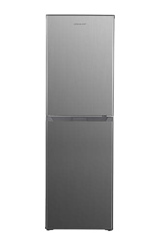 Image of Cookology CFF5050248IX/E 248L 50/50 Freestanding Fridge Freezer - Inox - 138L Fridge 110L Freezer - Reversible Doors - LED Light - 40dB Quiet - 4 Star Freezer - 55cm Wide