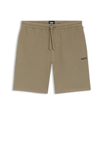 Image of BOSS Mens Waffle Soft Texture Shorts Cotton Open Brown XXL