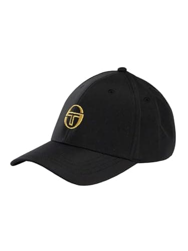 Image of Sergio Tacchini Men's Marz Classic 6 Panel Cap, Black/Gold, One Size