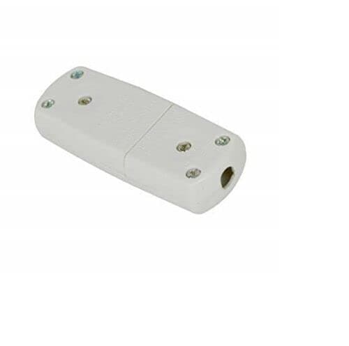 Image of HEAVY DUTY 3 Pin Flex Mains Power Plug Connector White Cable Jointer Wire Joiner For Joining Broken 2 Core and 3 Core Cable