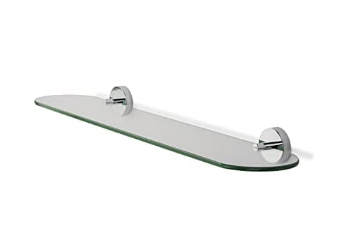 Image of Croydex Flexi-Fix Romsey Glass Shelf with Zinc Alloy Construction, Chrome