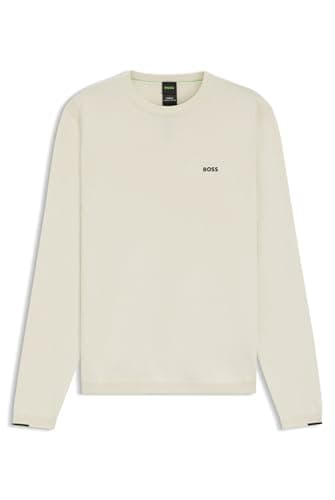 Image of BOSS Mens Crew Neck Jumper Open White XXL