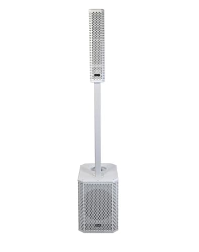 Image of Citronic | White Neolith MK2 Active Subwoofer & Column Array PA System | 800W Max Output, Bluetooth Connectivity, 10” Sub, 4x 3.5” Neodymium Drivers, Built-in DSP