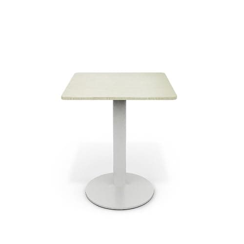 Image of Warmiehomy Small Square Dining Room Table, 60cm Modern Wooden Dining Table for Home Apartment Kitchen Living Room(White, Square)