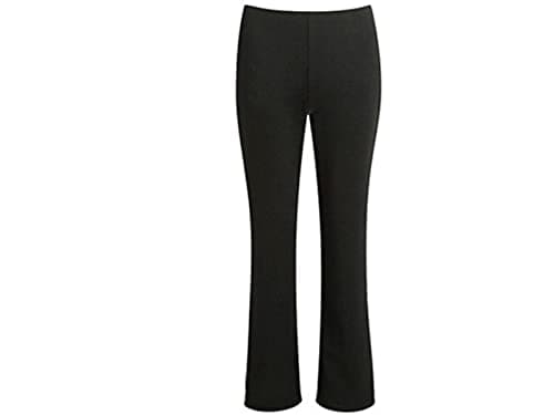 Image of Ladies/Women Bootleg Plus FIT Trousers Ladies Soft Stretchy Pull ON Pants Girls Trouser in 3 Leg Lengths (BLK L27 W18)