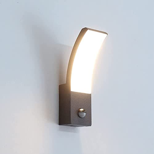 Image of HLFVLITE Outdoor Wall Light with Motion Sensor - PIR LED Exterior Light, IP54 Waterproof, Aluminum Outside Wall lamp for Patio, Terrace, Hallway, Garage, and Porch - 3000K, 1000LM, Black