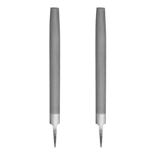 Image of sourcing map 2pcs 14" Half Round Medium Cut File Double Cut Teeth Bastard Metal File High Carbon Steel T12 Without Handle for Metal Wood Tool Sharpener, Gray