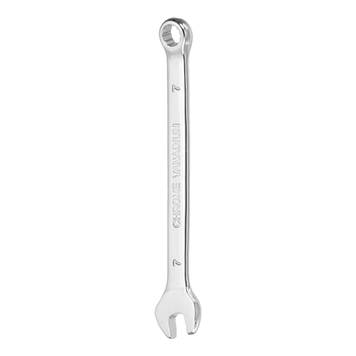 Image of sourcing map Combination Wrench 7mm Metric 12-Point Box and Open End CR-V Steel Double Ended Spanner Tool for Automotive Pipe Furniture Machinery DIY Repair, Silver White