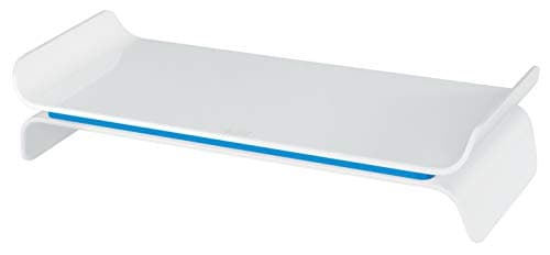 Image of Leitz Ergo WOW Adjustable Monitor Stand, Two Height Settings, Blue/White, 65040036
