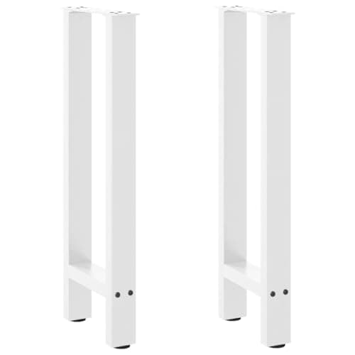 Image of vidaXL coffee table legs white - adjustable steel furniture supports for living room/dining room - modern and sturdy design