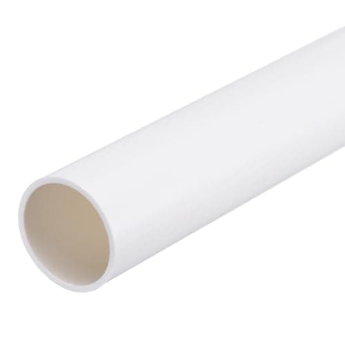 Image of sourcing map 1 Inch PVC Rigid Tube Round Pipe Tubing Hardware Tubing 22.2mm ID 25mm OD 8" Length White High Impact for Water Pipe, Crafts