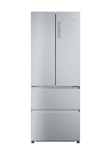Image of Haier FD 70 Series 5 Freestanding American Fridge Freezer, 4 Doors, Total No Frost, E Class, Air Surround, MyZone Plus, Touch Display, 446L Total Capacity, Gentle Silver, 70x68x190 cm - HFR5719ENMG