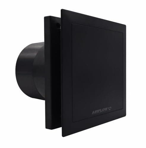 Image of Airflow QT100 HT Extractor Fan - Ultra Quiet 25 dB, Energy Efficient 5W, Adjustable Humidity 60-90% RH, Two-Speed 21/25 l/s, Timer Control, IP45 Rated, Wall/Ceiling Mount, 3-Year Warranty