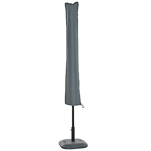 Image of Outsunny Parasol Cover, Cantilever Umbrella Cover for 2-3.5 m Parasols, 420D Oxford Fabric Banana Umbrella Protector with Zipper for Outdoor Garden, Patio, Grey