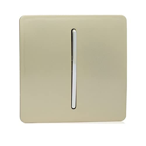 Image of Trendi 1 Gang 1 Way Artistic Modern Glossy 10 Amp Rocker Tactile Light Switch Gold ART-SS1GO