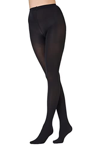 Image of Pretty Polly Women's 60d 3d Premium Opaques Tights, Black (Black Black), S-M UK
