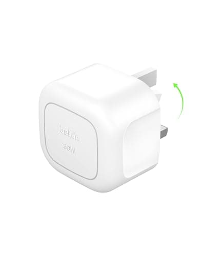 Image of Belkin BoostCharge Compact Wall Charger 30W, Travel-friendly USB-C Power Delivery Fast Charging for Apple iPhone 17, Air, 16, 15, 14, Samsung Galaxy S25, Pixel, iPad, AirPods, Tablet & More - White