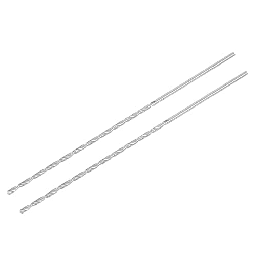 Image of sourcing map HSS(High Speed Steel) Extra Long Twist Drill Bits, 2.5mm Drill Diameter 160mm Length for Hardened Metal Woodwork Plastic aluminum alloy 2 Pcs