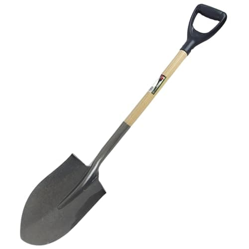 Image of Easy Shopping® Wood Handel Round Pointed Digging Shovel, Gardening, Digging, Builders Shovel, D-Grip Strong handle Light Weight