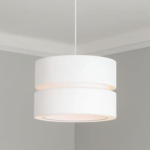 Image of CGC Lighting Indoor Ceiling Lamp Shade Two Tier Layer 26cm Pendant Table Lamp Bedside Bedroom Lounge Hallway Kitchen (Cream)