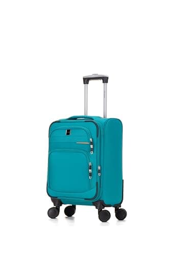 Image of Skylark Cabin Carry Suitcase 20" Lightweight 4 Wheels Spinner 3-Digit Combination Lock Soft Shell Luggage Hand Luggage Flight Bag for EasyJet Ryanair Birtish Airways and All Other Airlines 55x35x21