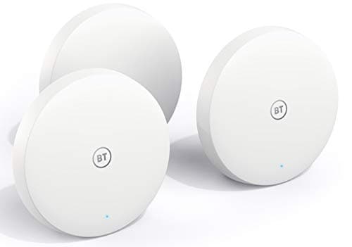 Image of BT 96450 Mini Whole Home Wi-Fi, Pack of 3 Discs, Mesh Wi-Fi for seamless, speedy (AC1200) Connection, Wi-Fi everywhere in medium to large homes, App for complete control and 3 year warranty