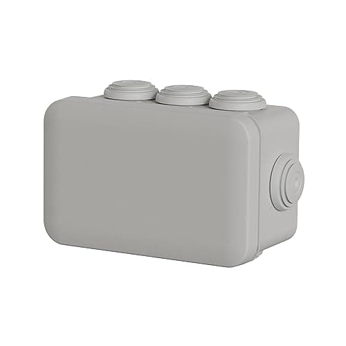 Image of Schneider Electric ENN05003 Mureva BOX junction box, pack of 5 surface-mount boxes with 8 grommets Ø 20mm, 105x65x55mm, suitable for humid rooms and outdoor use, IP55 protection class, moisture-proof socket, grey
