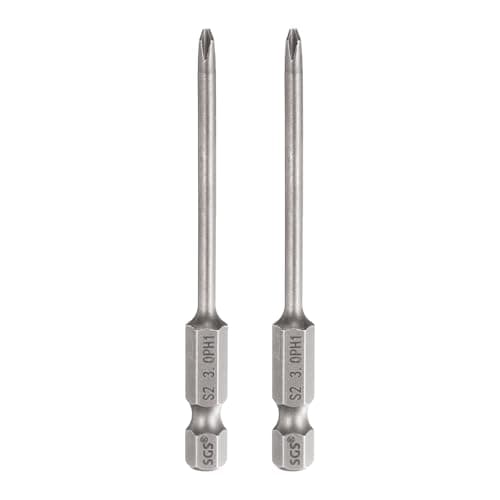 Image of sourcing map 2pcs #1 Phillips Screwdriver Bit PH1 1/4" Hex Shank 3" (75mm) Long 3mm Rod Magnetic Cross Head Drill Bits S2 Steel Industrial Screw Driver for Electric Power Tools, Gray