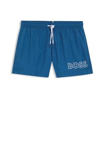 Image of BOSS Mooneye Quick-Dry Men's Beachwear Swimming Trunks, Open Blue 462, L